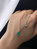 گردنبند مینیمال زمرد نقره زنانه کد 685