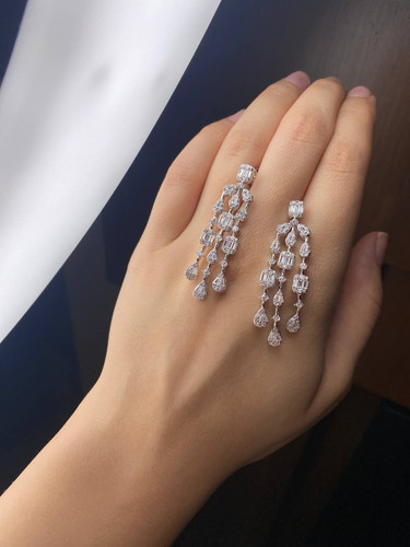 گوشواره جواهری عروس کد ۱۰۹۵