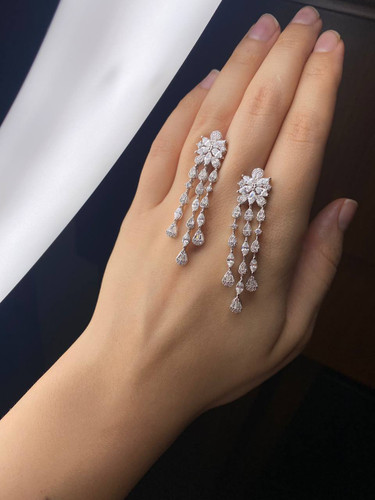 گوشواره جواهری عروس کد ۱۱۰۸