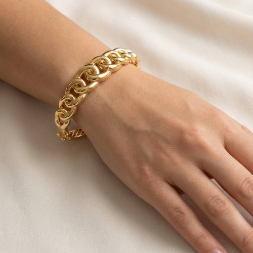 دستبند کارتیر زنانه نقره نمای طلا/آبکاری طلا