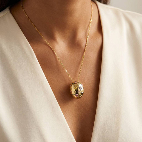 گردنبند وردورا زنانه طرح گرد جواهری نقره زنانه