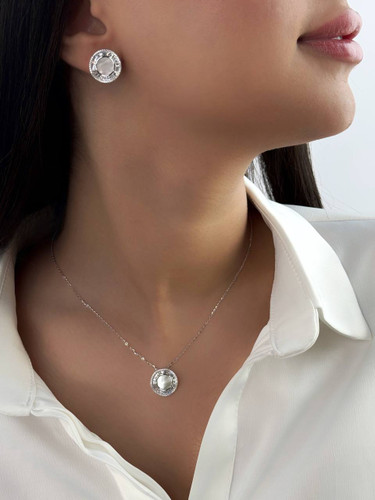 نیم ست صدفی ایتالیایی🇮🇹زنانه جنس نقره