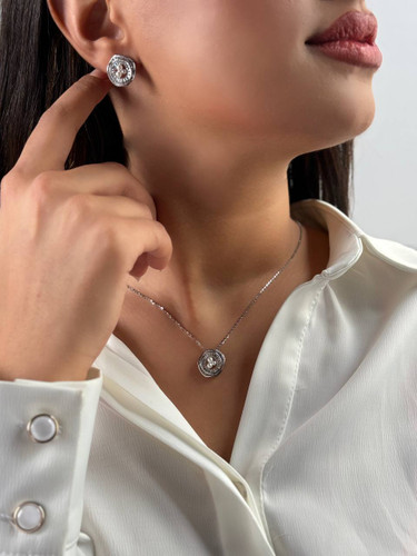 نیم ست مینیمال زنانه نقره