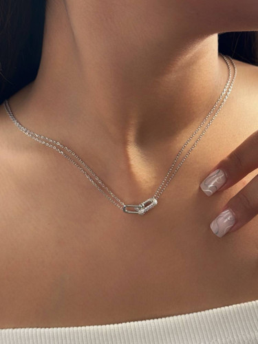 گردنبند مینیمال نمای طلا جنس نقره