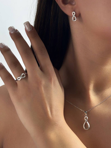 نیم ست نمای طلای نقره طرح بینهایت