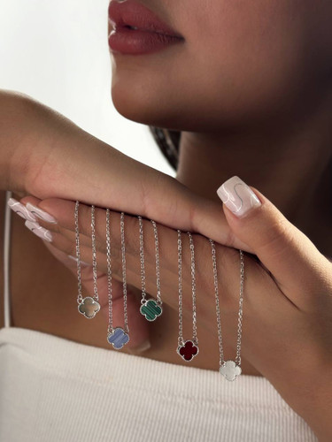 گردنبند مینیمال ونکلیف نقره