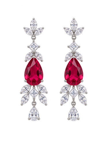گوشواره جواهری یاقوت سرخ کد 597